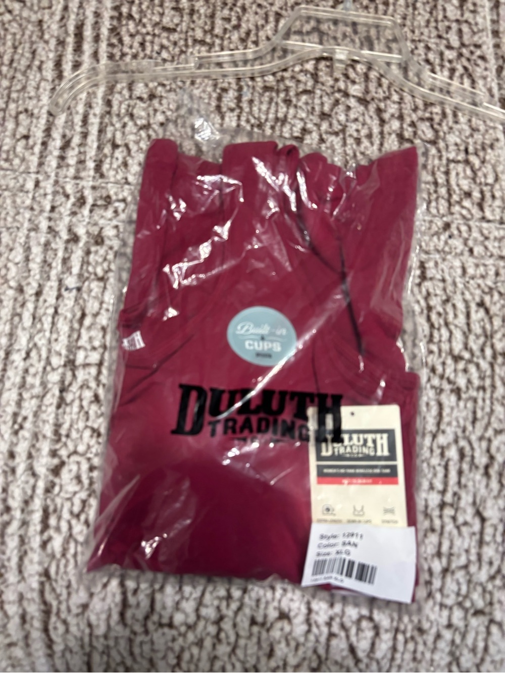 Duluth Trading Co women’s maroon tank with built in bra. Free peach free black